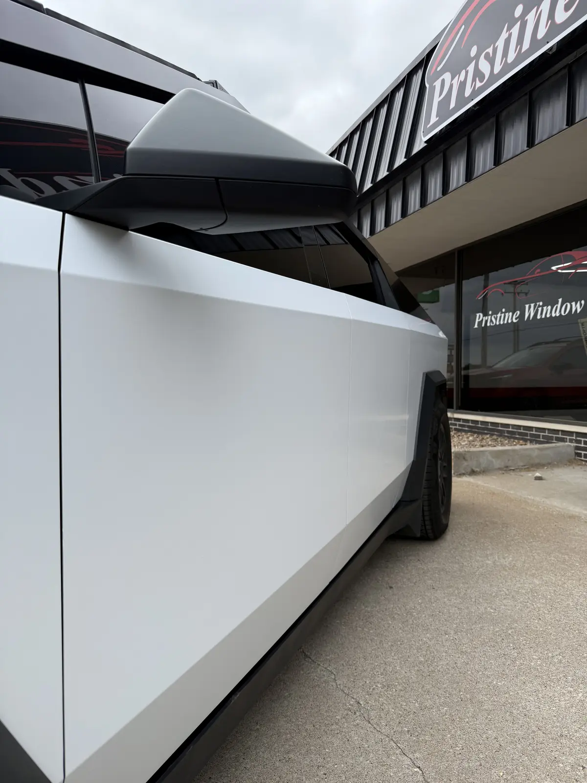 Tesla Cybertruck paint protection project at Pristine Window Tint in Quincy, Illinois