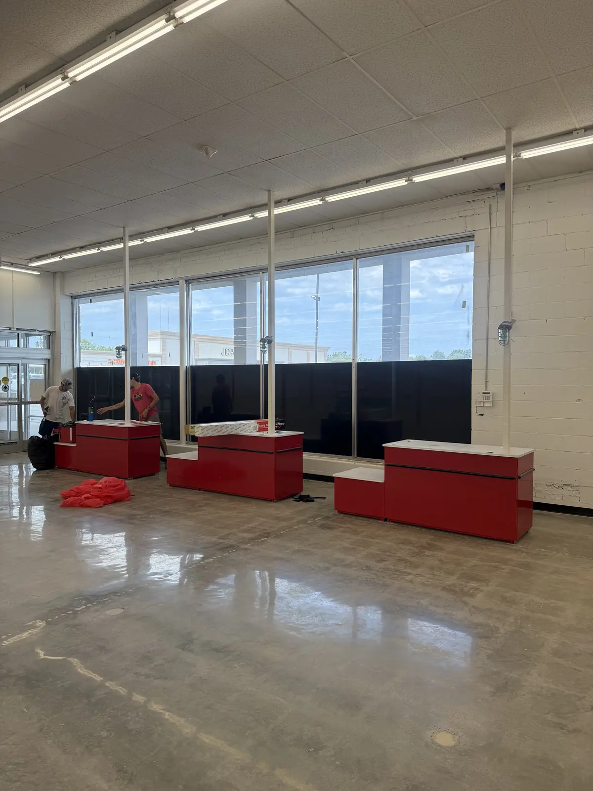 Commercial window film installation in progress in Quincy, Illinois